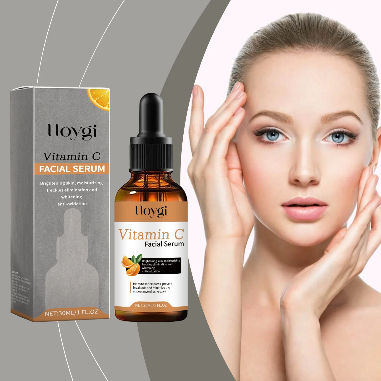 Hoygi 30ml Vitamin C Glowing Facial Serum Dark Spots Remover Melanina Moisturizing Nourish Brightening Facial Repair Skin Serum