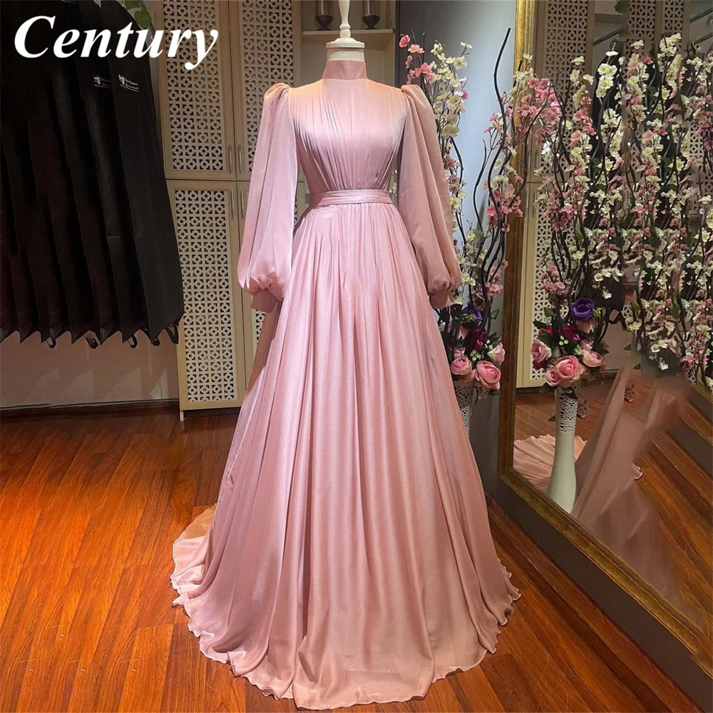 High Wais Customized Muslim Gril Evening Dress Style Long Lantern Sleeves Abaya Moroccan Vestidos Robe de soirรฉe kaftan moroccan
