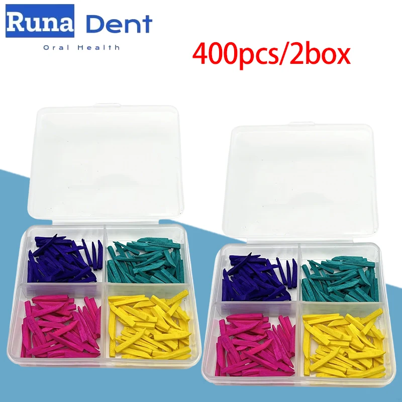 

400Pcs Wooden Interdental Wedges Dental Anatomical Wedges for Matrix Band Tight Adaptation Flexible Wood Wedges for Dentists
