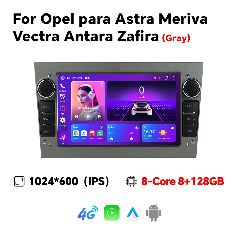 Eunavi 2Din Autoradio Multimedia Voor Opel Vauxhall Astra Antara Meriva Vivaro Combo Signum Vectra Corsa Draadloze CarPlay Auto