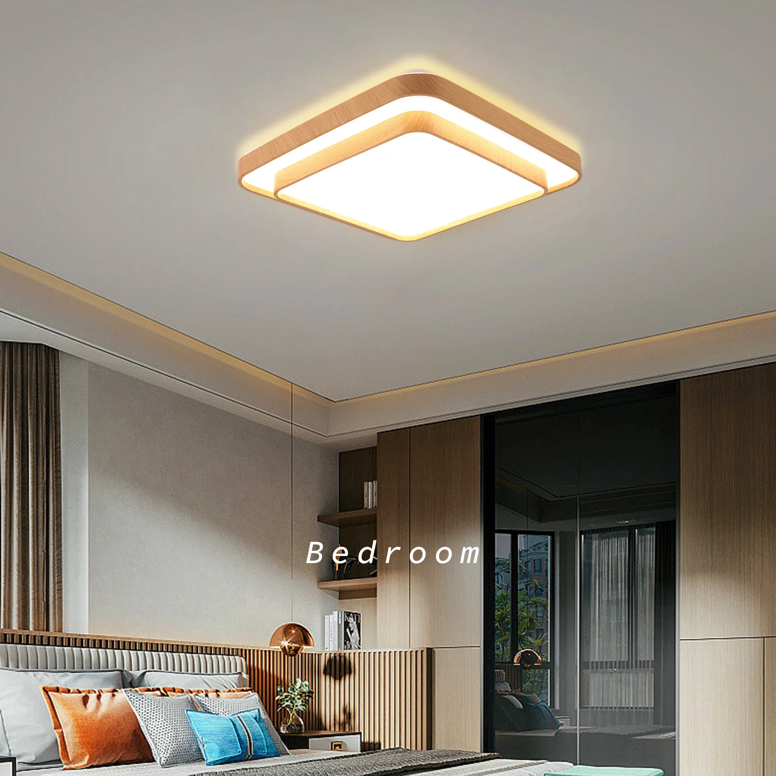 

Nordic LED Wooden Ceiling Lights for Living Room Bedroom Ceiling lamp Wood Fixture Lamp Acrylic Lampshade Modern Home Decoration