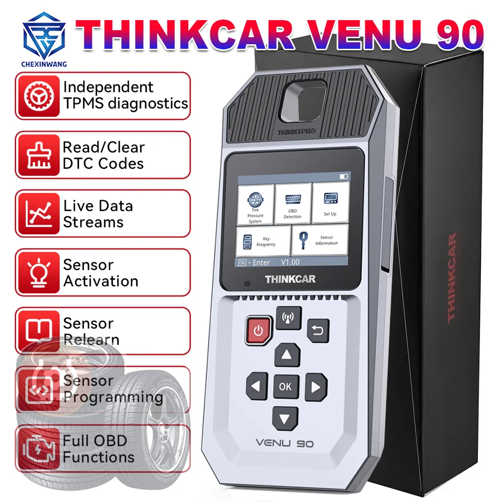 Herramienta de Diagnóstico de Presión de Neumáticos THINKCAR VENU 90 para Activar y Reaprender el Sensor TPMS para Thinkcar VENU 5 Pro S3 PK TP T90