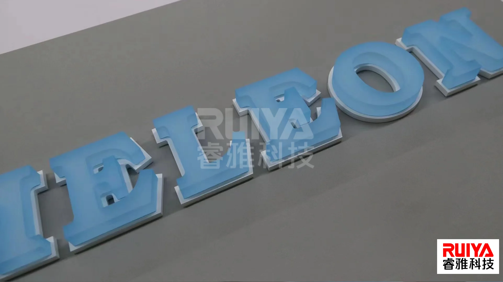 Chameleon Non-luminous Series - Fluorescent Blue Acrylic Custom Size Signboard Customized Numbers and Letters Double Layer