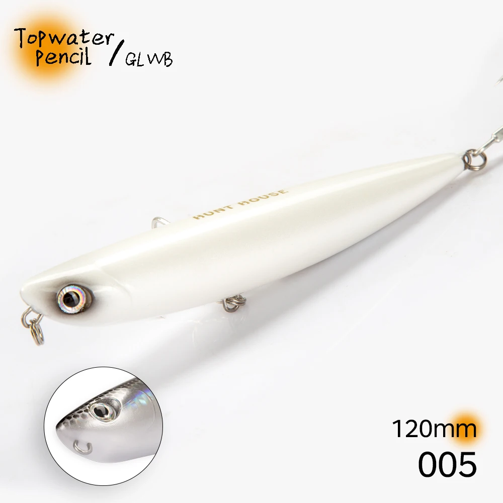 Hunthouse Topwater Pencil Angelköder 90mm/11,5g 120mm/26g Oberflächenköder WTD Top Walkers Pesca für Bass und Forelle