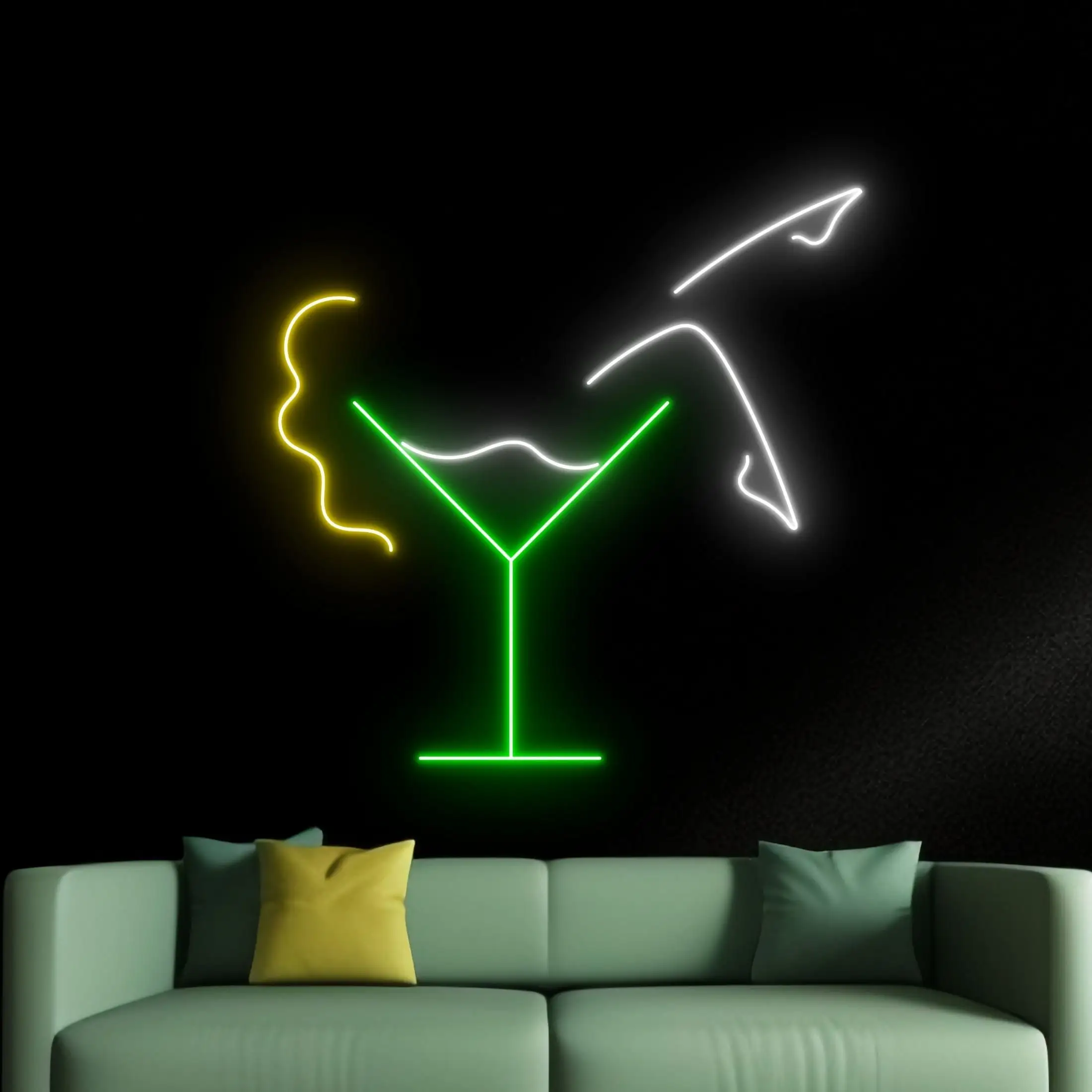 Cocktails Girl Neon Wall Sign Cocktail Wall Sign Drink Bar Beer Business Shop Home Decor Game Room Man Cave Neon Wall Hanging