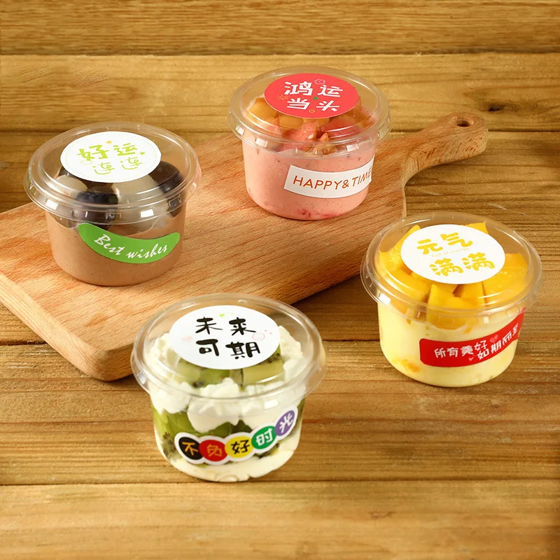 50Set Transparent Plastic Gift Box Round Cake Packaging Box Container with Clear Plastic Lid Catering & Takeout Restaurantware