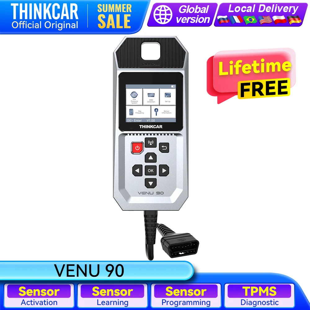 THINKCAR VENU 90 Car Tire Pressure Diagnostic Tools Sensor Activate Learning Programming TPMS Fault Check OBD2 Scan