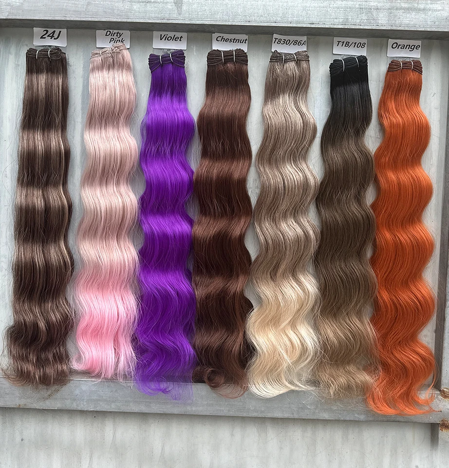 Magicae 30Pulg 200g/Pz Chocolate Ombre Marrón Naranja Rubio P27/613 Bio Body Wave Gris Alta Temperatura Extensión de Cabello Sintético 2
