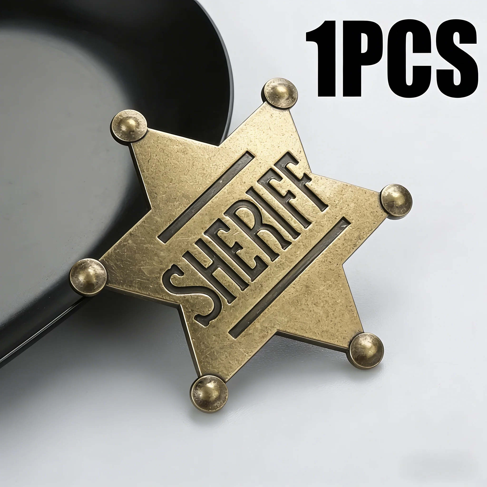 

1pcs a high-quality antique sheriff badge replica. intricately crafted metal star with realistic western design details.