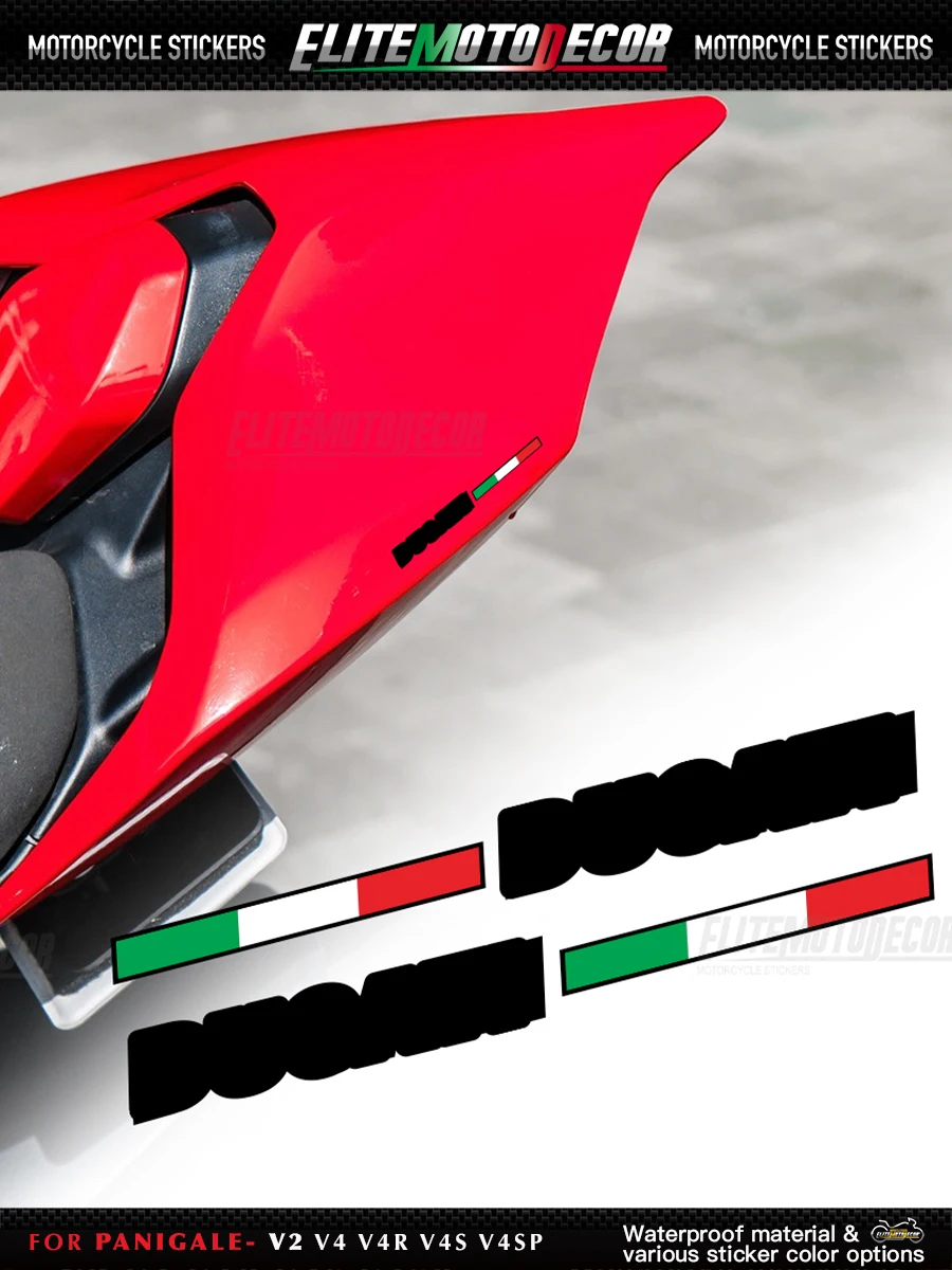 Per Ducati Tricolor Design logo Panigale V2 V4 V4R V4S V4SP V4 SP2 Coda posteriore Carenatura Adesivo Sedile posteriore Decalcomania