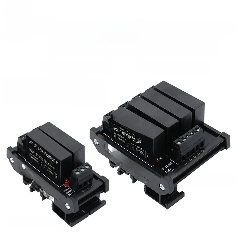 LCTC-Citations à semi-conducteurs, 2 ou 4 canaux, DC à AC DC à DC 5A, Citations montées sur DIN, Positives communes, Négatives, SSR