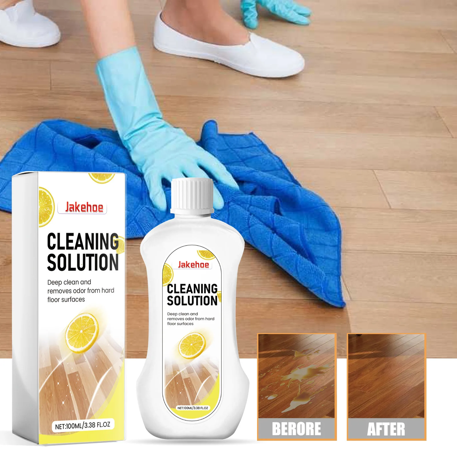 Jakehoe 100ml Floor Cleaning Solution Ceramic Tile Polishing Care Stain Dirt Removal Repair Scratch Wooden Maintenance Agent