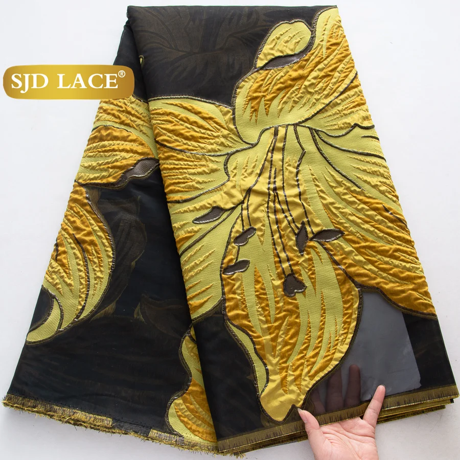 

SJD LACE African Nigerian Brocade Lace Fabric 2025 High Quality African Tulle Jacquard Lace for Women Wedding Party Dresses 4630
