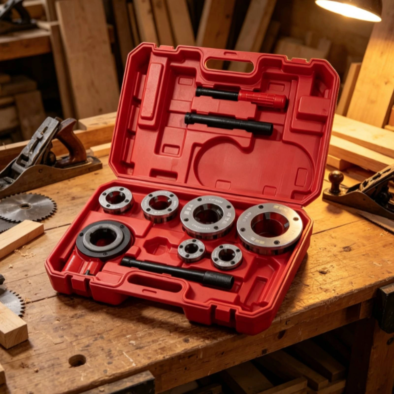 Pipe Threading Kit BSPT Thread Cutting Steel Threader Plumbers Set with 4/6 Threading Dies Manual Pipe Threader Tool Kit