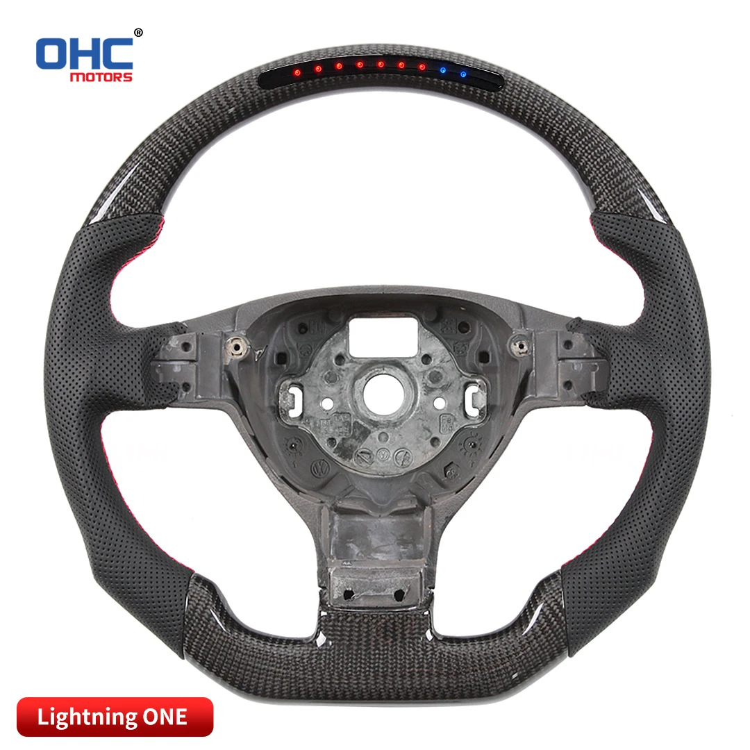 OHC Carbon Fiber LED Light Up Steering Wheel compatible for VW MK5 GTI GLI R Line