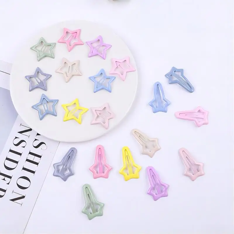 คลิปหนีบผมรูปการ์ตูนรูปดาว12ชิ้นกิ๊บติดผมของเด็กดาวห้าแฉกสำหรับเด็กเด็กเล็กเด็กผู้หญิง