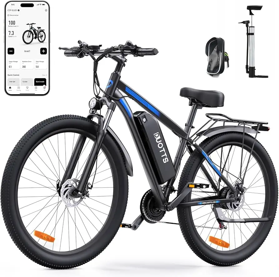 

BEST BUY ON DUOTTS C29 Electric Bike, 750W Electric Mountain Bike with Rear Rack, 48V 15Ah Battery, 50km Range, 50km/h Top Speed