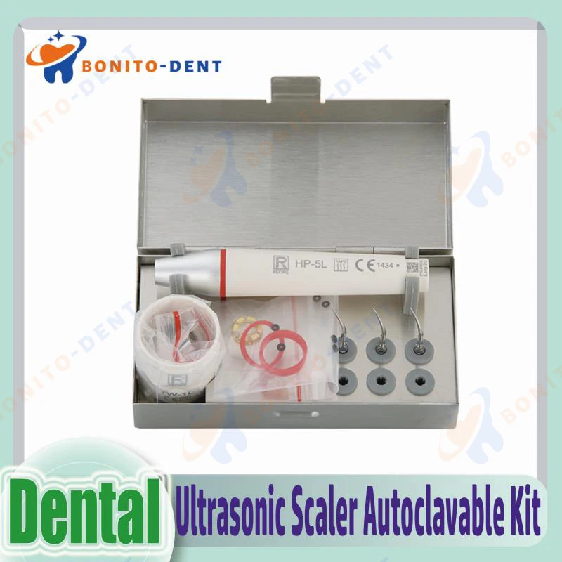 New Dental Ultrasonic Scaler LED Detachable Handpiece With 3 Tips Torque Wrench Disinfection Box Autoclavable Teeth Scaling Kit