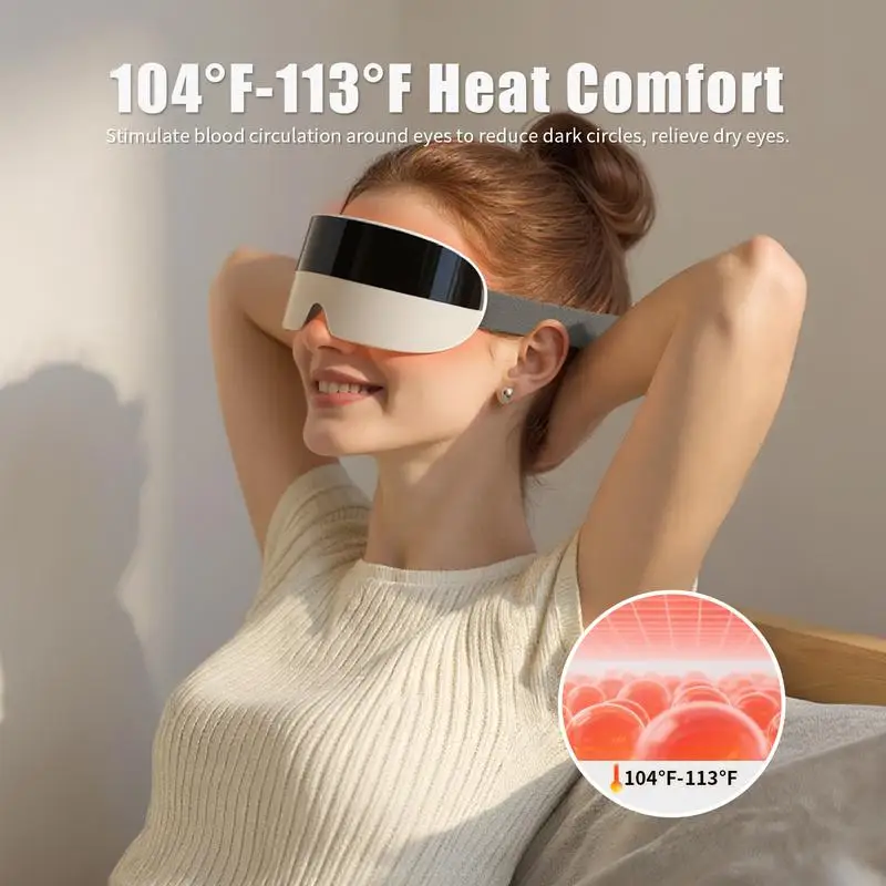 Eye Massager with Heat, Eye Mask for Migraine, Smart Sleep Mask for Dry Eyes Relax, Reduce Strain Massage Equipment for Mom Dad