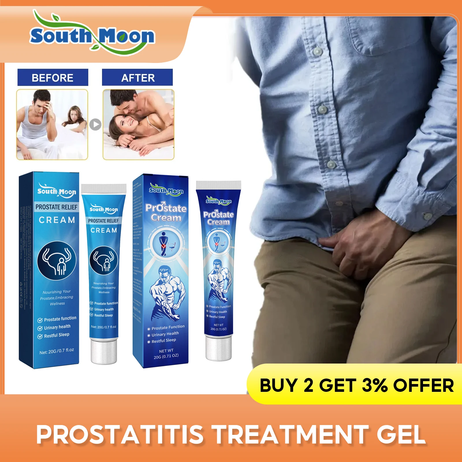 Prostate Treatment Gel Sperm Quality Booster Improve Endurance Cure Hyperplasia Relief Frequent Urination Prostatitis Ointment