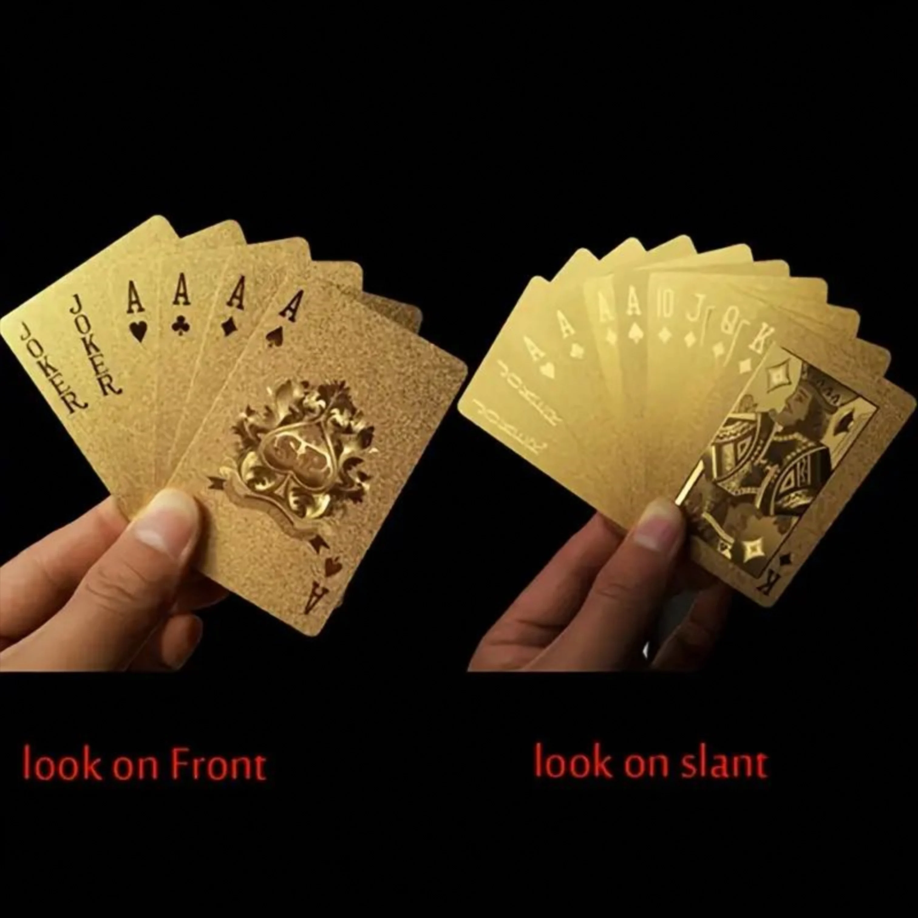 24K Gold Foil Playing Cards Deck - Perfect For Poker, Practical Jokes & Party Gifts!Christmas, Halloween, Easter,Thanksgiving Gi