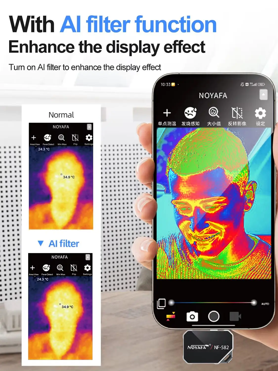 USB-C-Wärmebildkamera, tragbares Mini-Infrarot-Wärmebildgerät, kompaktes tragbares Wärmeerkennungsgerät für Android-Telefone, industrielles Temperaturerkennungswerkzeug