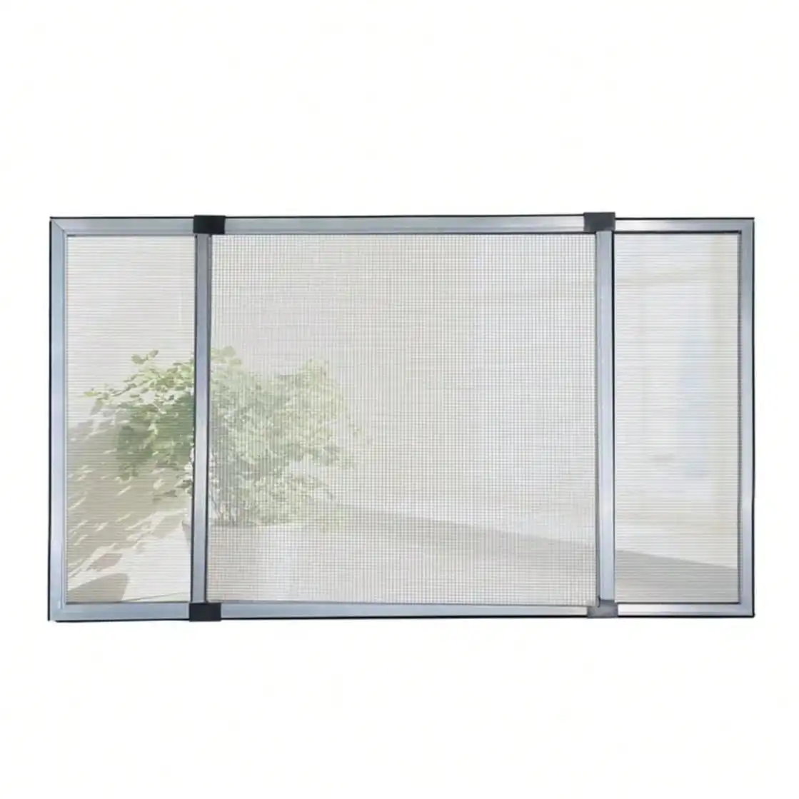 Mosquitera extensible de aluminio blanco, adaptable a ventanas, anti-insectos (mosquitos o moscas).