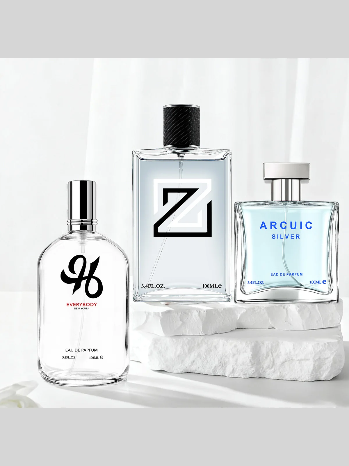 مجموعة عطور رجالي 3 عبوات/300 مل مع روائح الحمضيات العطرية من التفاح البرتقالي والليمون وخشب الصندل، كولونيا يومي للرجال