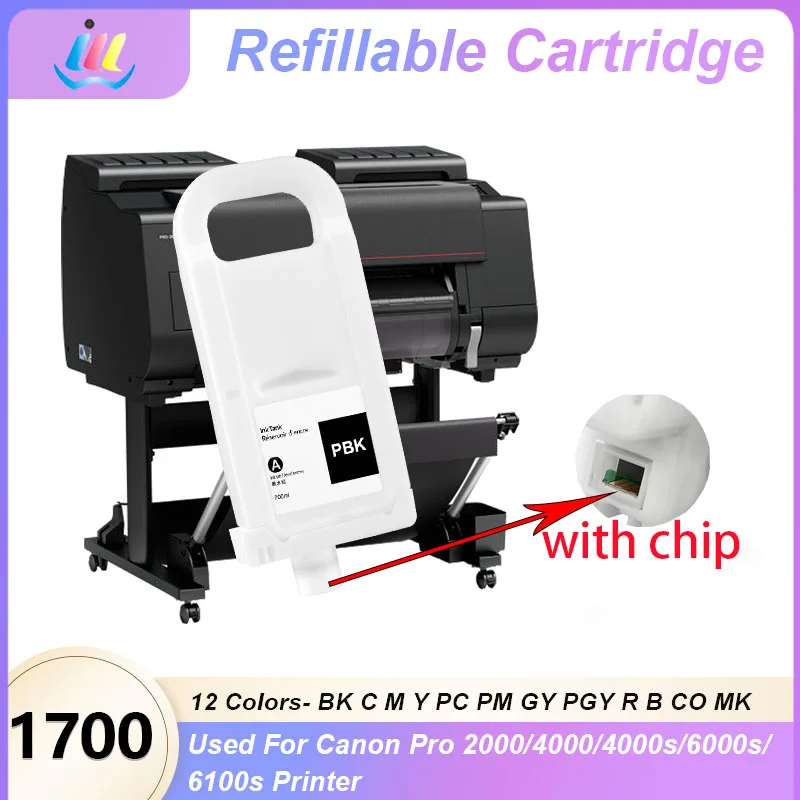 PFI1700 PFI-1700 Refillable Ink Cartridge With ARC Chip For Canon Pro 2000 4000 4000s 6000 6000s Pro 2100 4100 6100 Printer