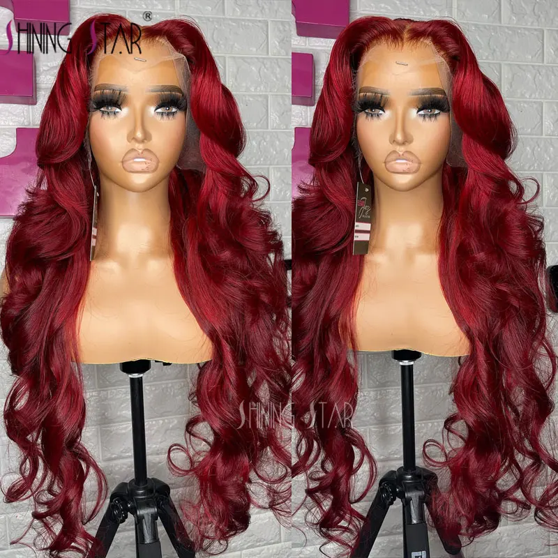 

13X4 Hd Lace Front Wigs 99J Burgundy Body Wave Lace Frontal Wigs Colored 100% Human Hair Wigs Brazilian Hair For Black Women 180