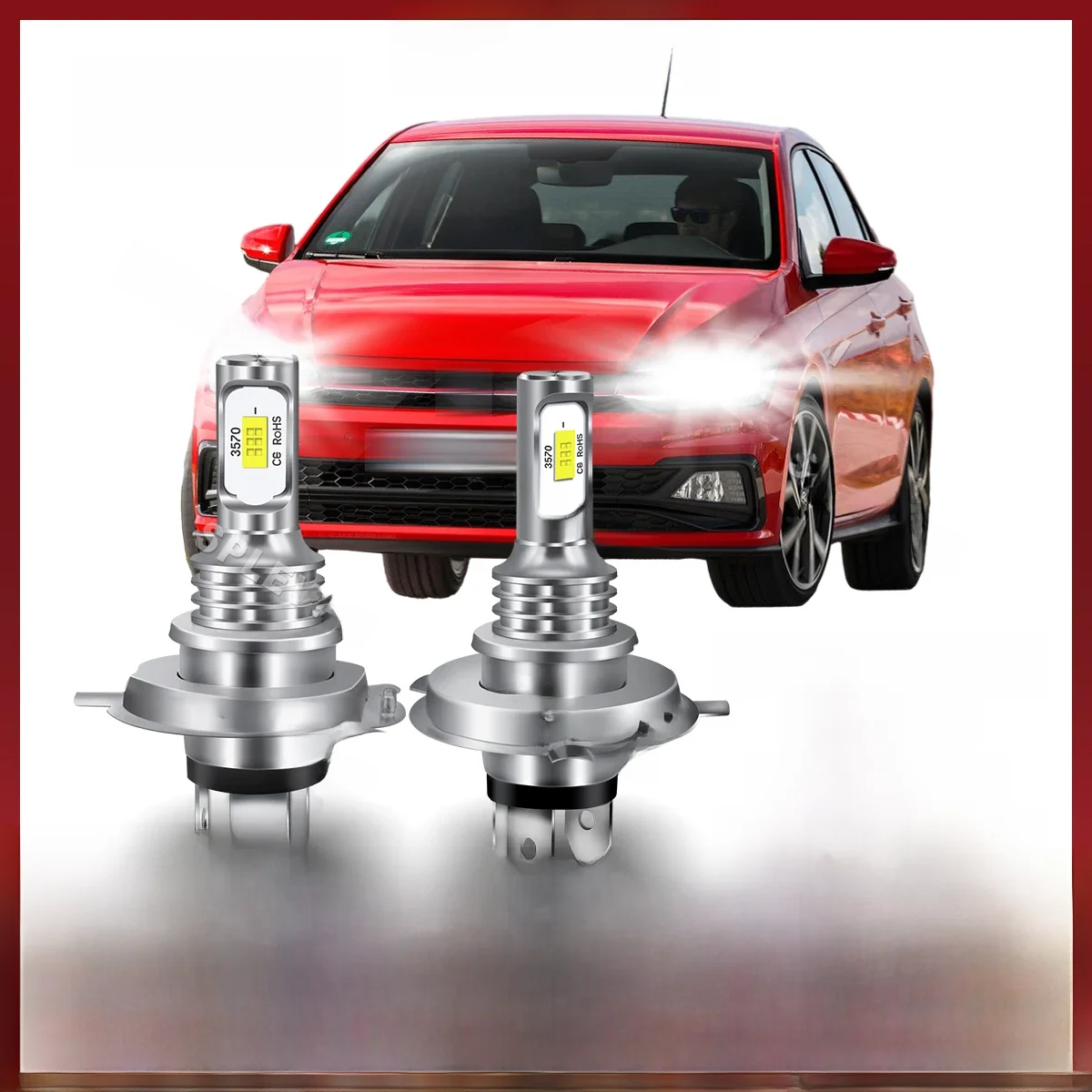 2x LED H4/9003 Reflektor świateł drogowych 9V-24V 6000K Do VW Polo 6R 2009 2010 2011 2012 2013 2014 2015 2016 2017 2018 2019 — zdjęcie 2