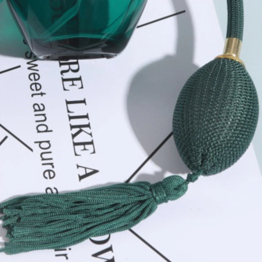 100ml Empty Glass Perfume Bottle With Long Bulb Tassel Spray Atomizer Reuseful  Vintage Style Fashionable Design.For Home Salon
