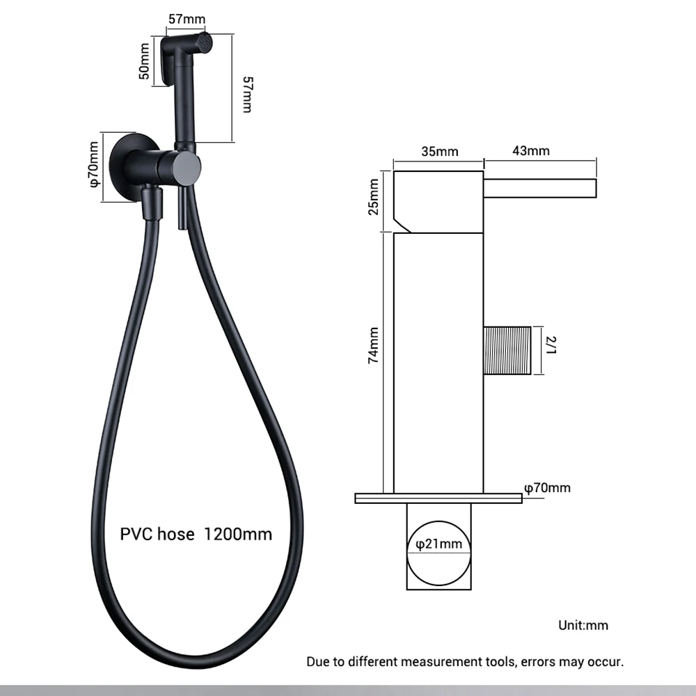 Imagem -06 - Pulverizador de Mão Cinza Contém Mangueira e Suporte para Banheiro Quente e Frio