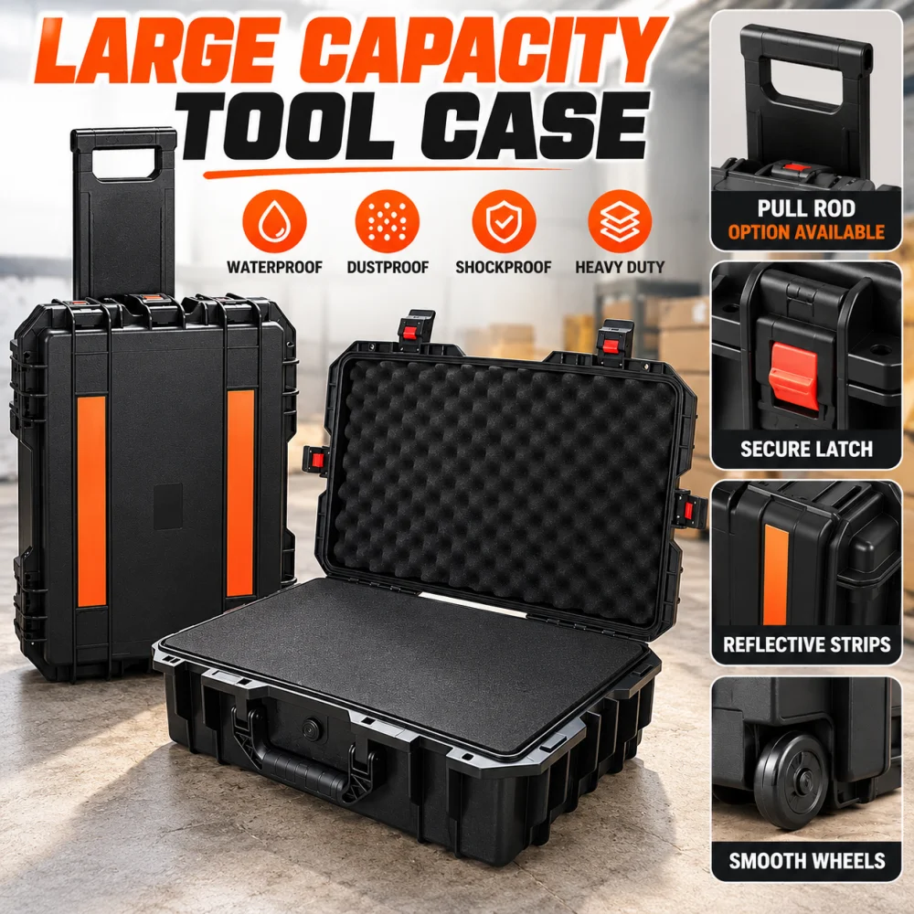Large Capacity Tool Box with Wheels Professional Instrument Tool Box Hard Case Tool Box on Wheel Pelican Case Tool Box 공구박스바퀴형