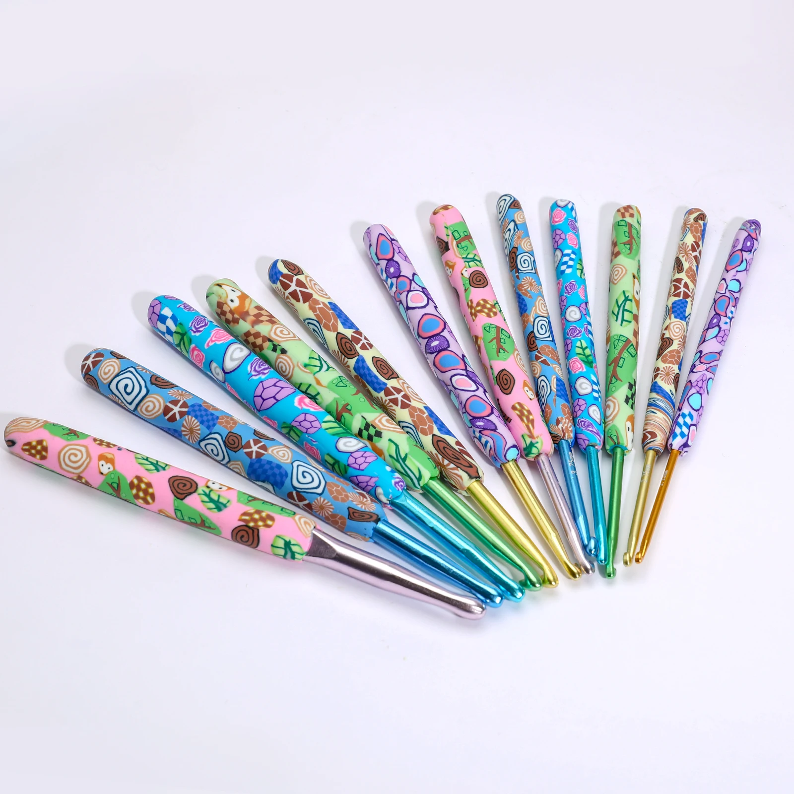 

New Animal Pattern Polymer Clay Crochet Hook DIY Knitting Needles2.25mm-8mm