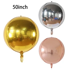 1/3/5/10/20pcs  50inch gold, silver, rose gold, 4d aluminum foil helium balloon birthday wedding party decoration