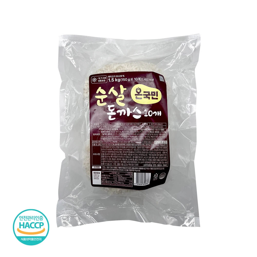 온국민 순살 돈까스 1.5kg (150gX10입) 냉동