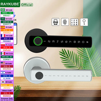 RAYKUBE M5 TT Lock BLE Smart Fingerprint Door Lock Electronic Lock with Password/Key/TT Lock APP Unlock Passage Mode For Bedroom