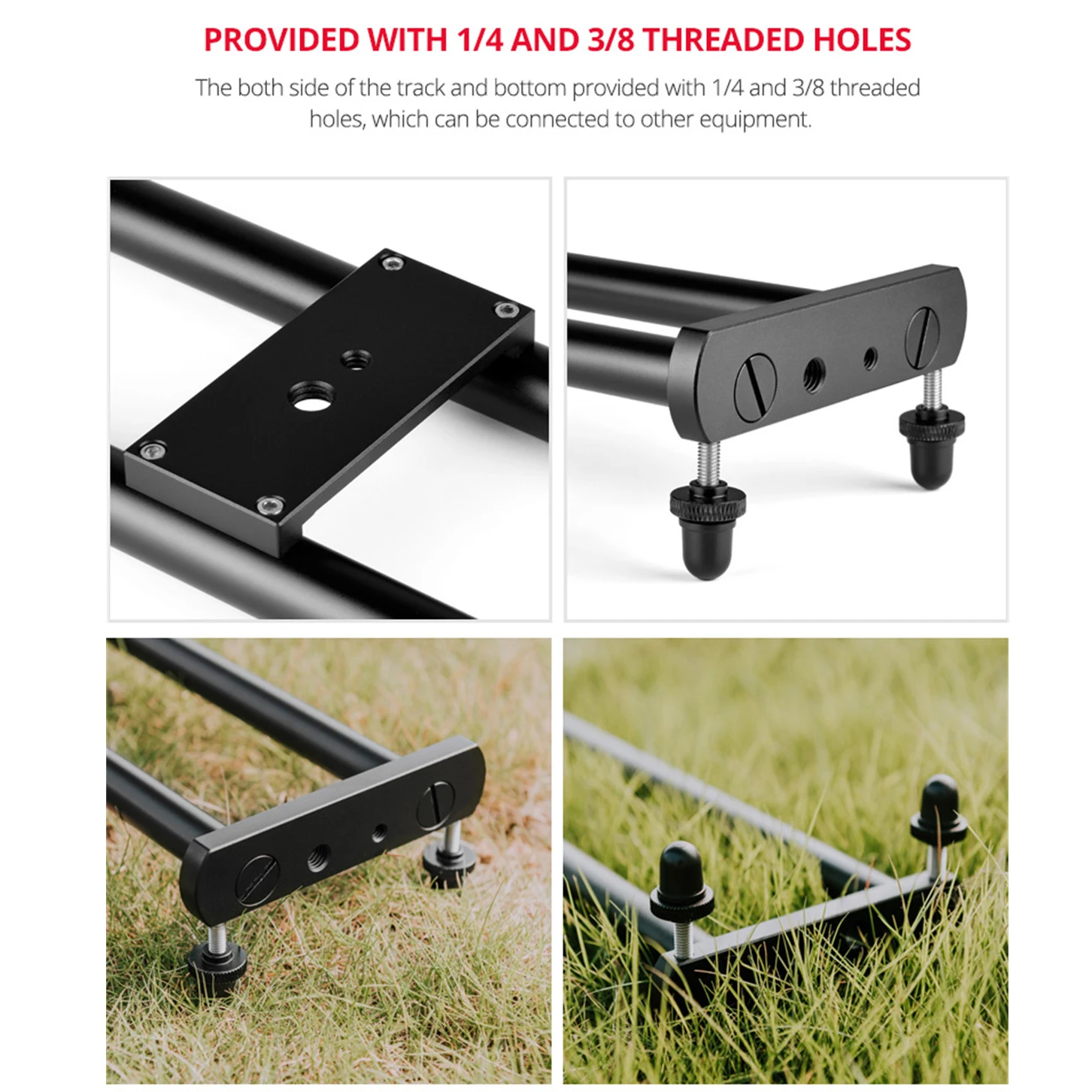 YELANGU Dolly Rail Video Stabilizer Double-Track Rail Design DSLR Camera Video Slider