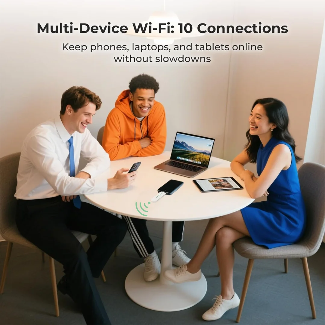 EIOTCLUB 4G LTE USB دونغل WiFi 6 موبايل هوت سبوت الإنترنت عصا محول الشبكة موزع إنترنت واي فاي النطاق العريض مع بطاقة SIM #6