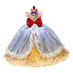Handmade Luxury Dog Clothes Pet Supplies Long Trailing Dress Classic Fairy Tale Princess Style Shinny Sequin Accessories Top