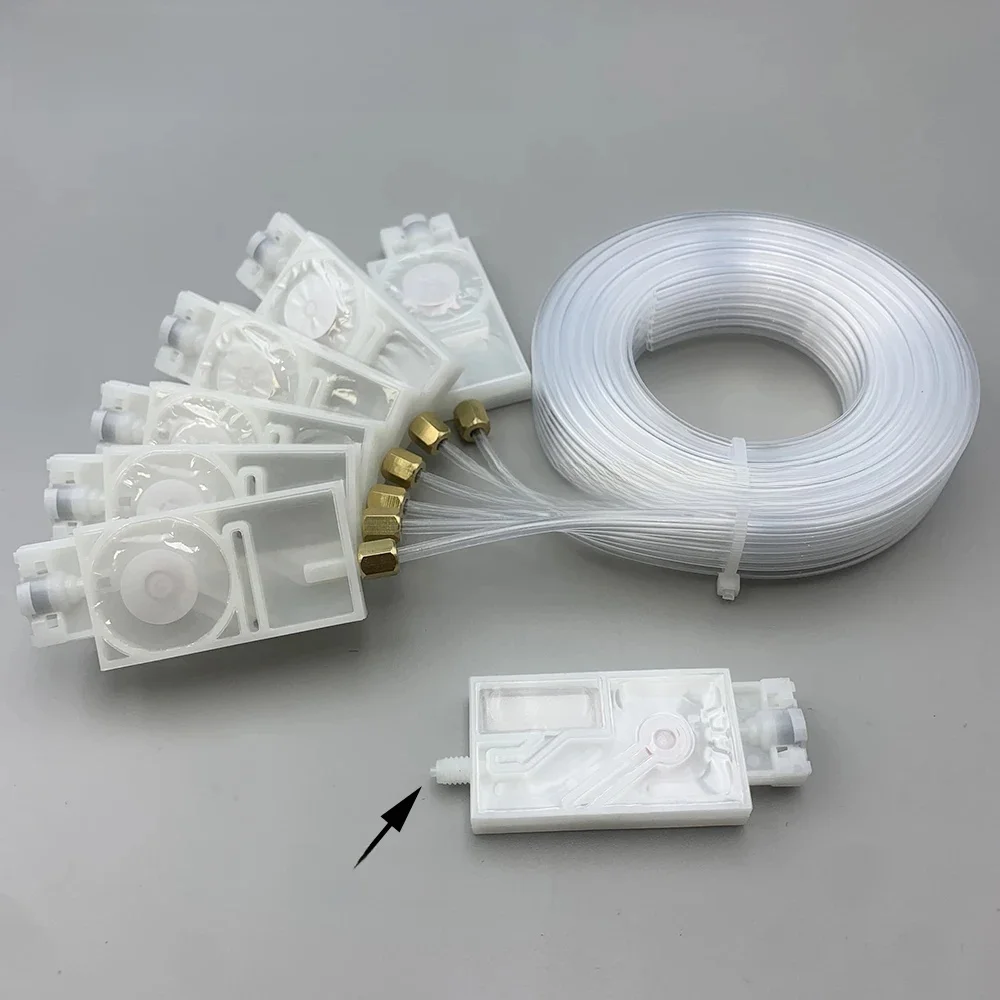 6 kolorów do Epson TX800 XP600 Rozpuszczalnik UV DTF Tłumik atramentu Zespół wywrotki z rurą atramentową 2 m Przewód rurowy Zrzutowniki Filtr Śruba Nakrętki Oring — zdjęcie produktu 7