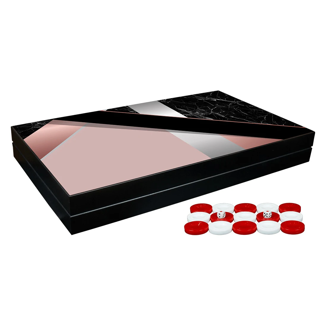 Set Papan Kayu Marmer Trendi Permainan Backgammon Mewah