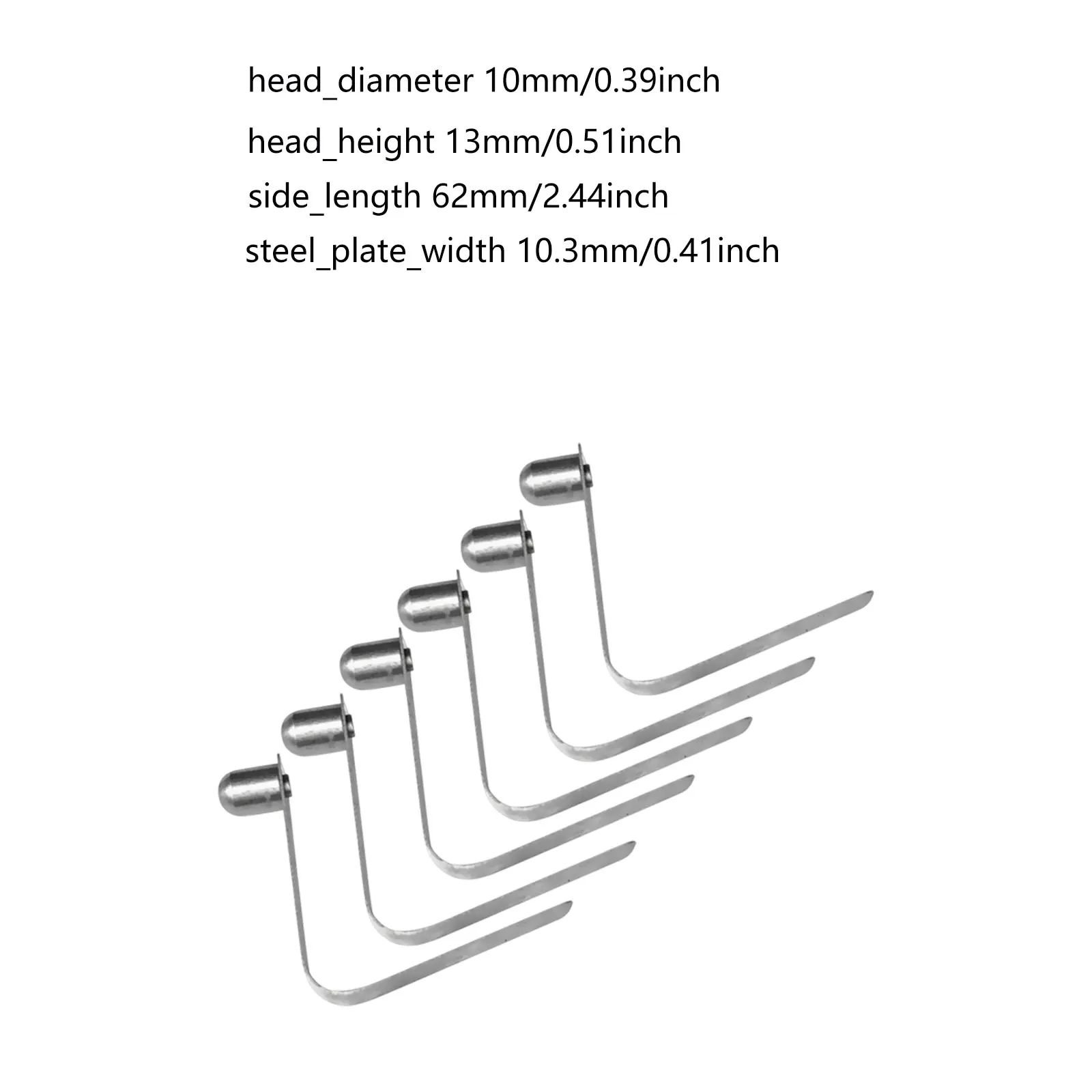 6 Pieces 8mm Stainless Steel Kayak Paddle Spring Clips Outdoor Camping Awning Tent Pole Snap Button Clips Single End