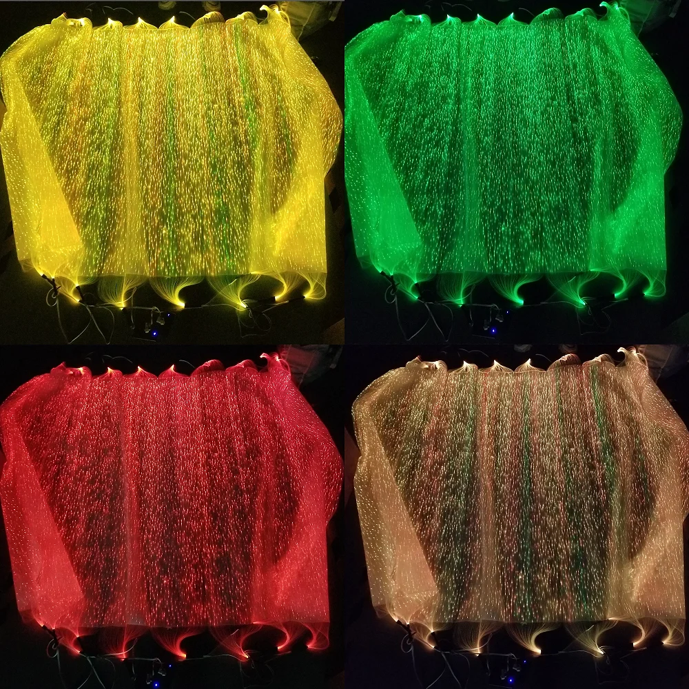 Lumisonata Fiber Optic Fabric With 7 Color Changeable Luminous Textile Glow In The Dark light up Designer Fabric DIY Clothing