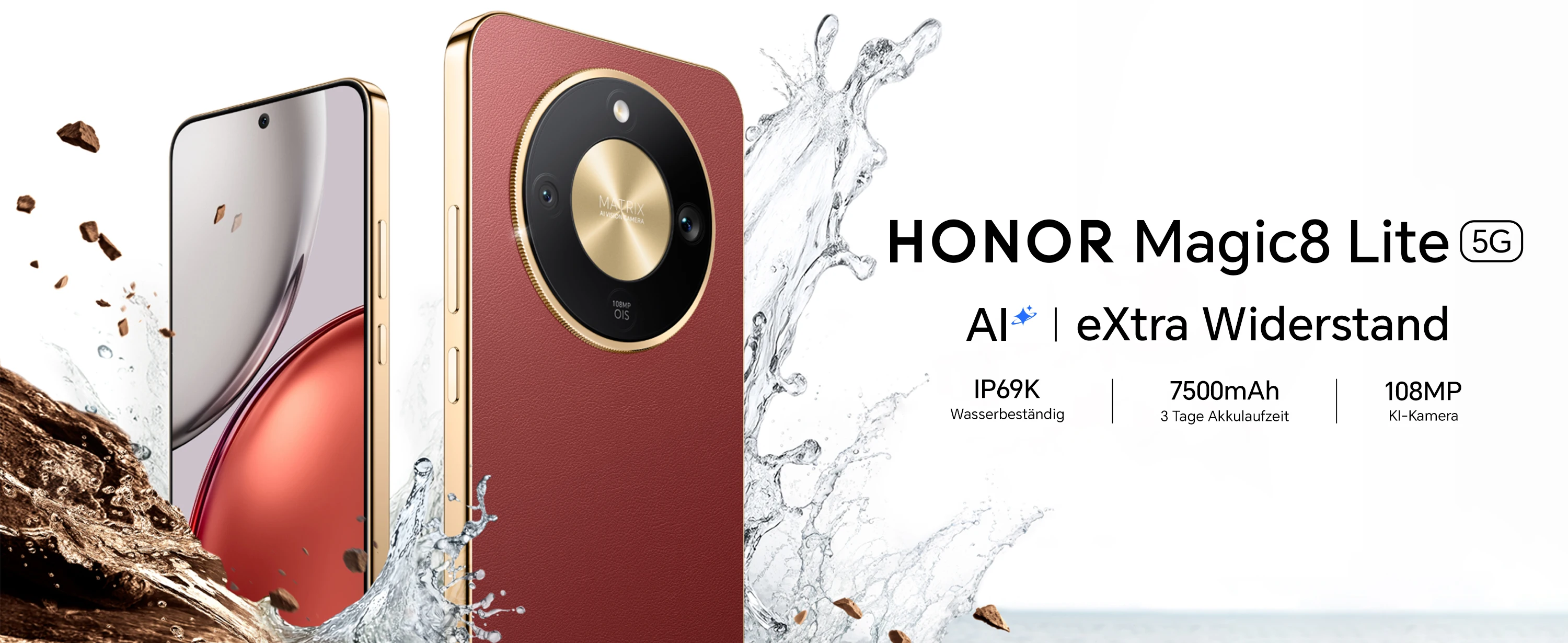 HONOR Magic8 Lite Smartphone 5G Photo Camera AI OIS da 108 MP Dual SIM NFC Triple Resistant IP69K 7500 mAh 6.79 inch AMOLED Display Mobile Phone Smart AI Experience