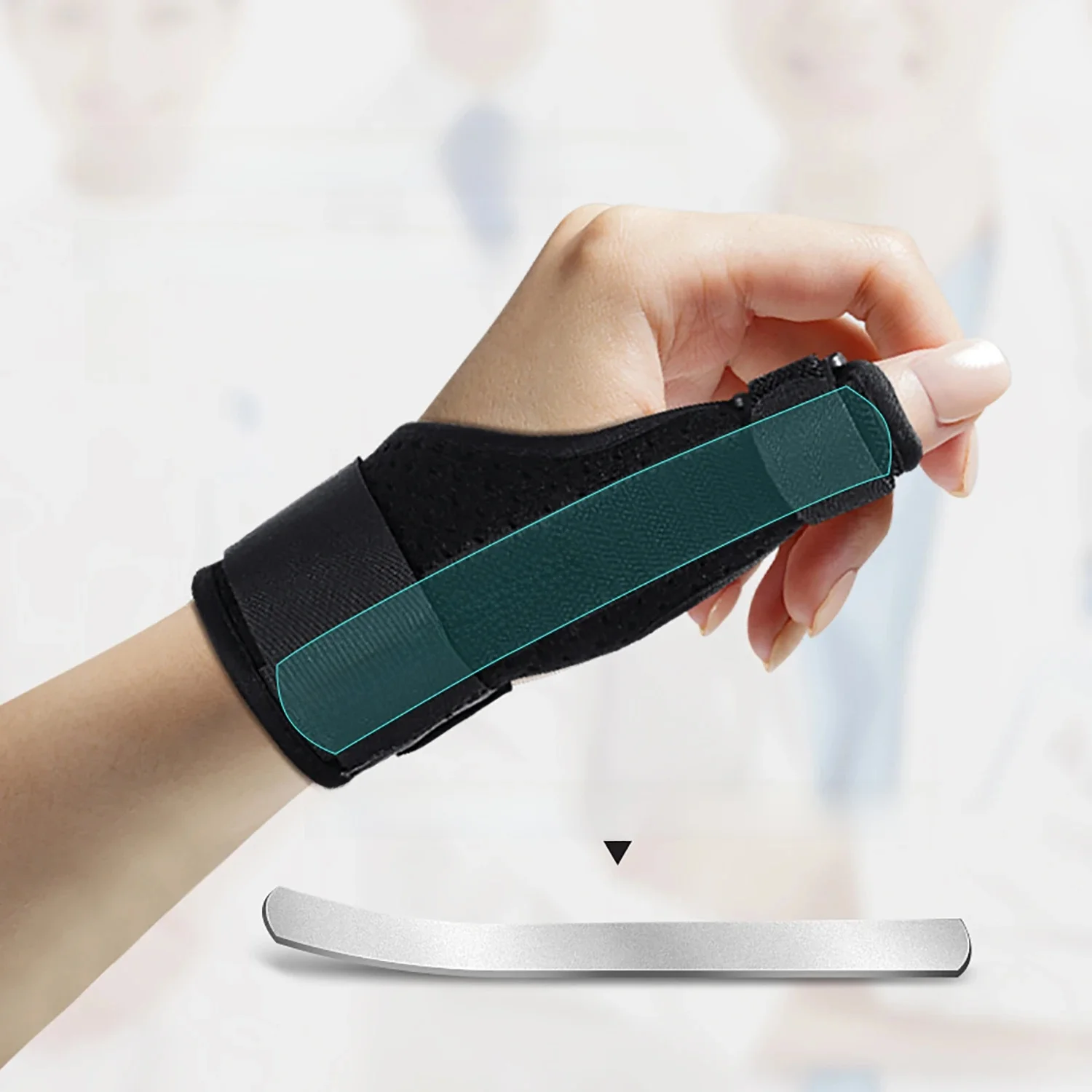 Protecteur médical de poignet et de pouce, 1 pièce, attelle en acier, stabilisateur d'arthrite du canal carpien, attelle de poignet et de doigt