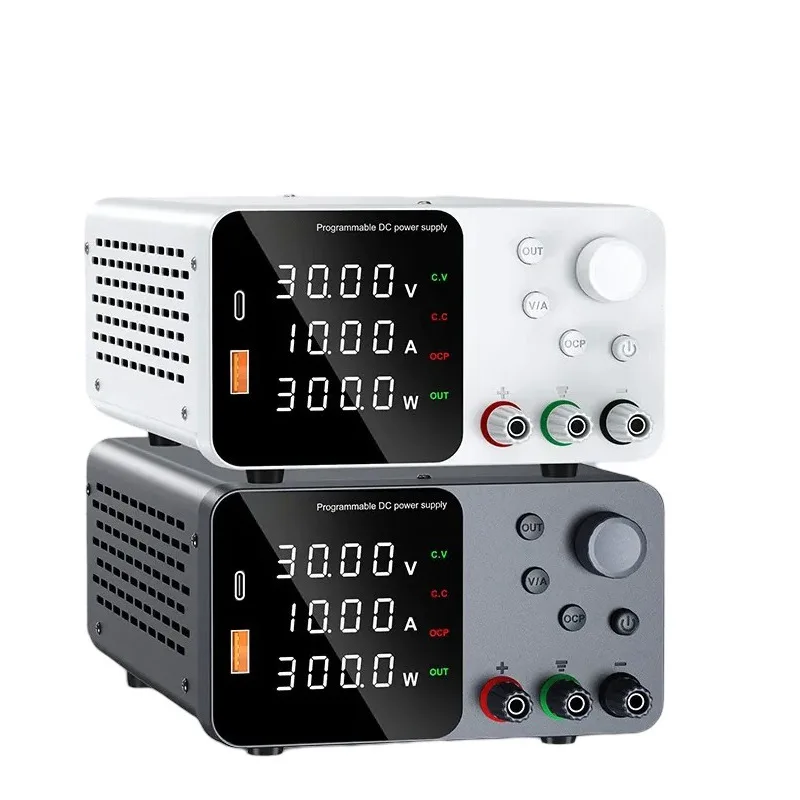 

Лабораторный регулируемый источник питания постоянного тока 30 В, 5 А, 10 А с 4-значным светодиодным дисплеем; Быстрая зарядка USB-A/Type-C 5 В/3,6 А с регулировкой энкодера