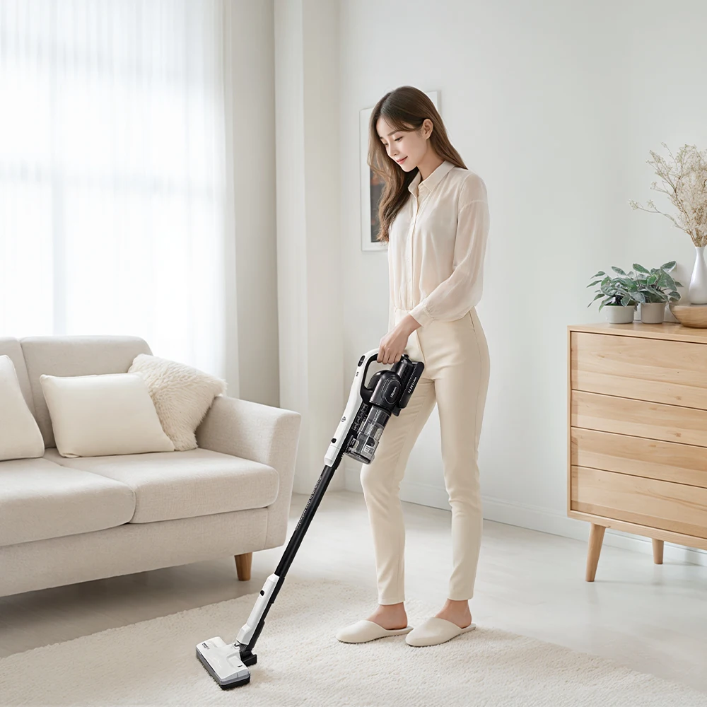 مكنسة كهربائية لاسلكية من Eye Room Chesson Ecopro حزمة حامل شحن / Bldc، 250 وات، 28,000 باسكال / ضوء LED، متعدد الوشات