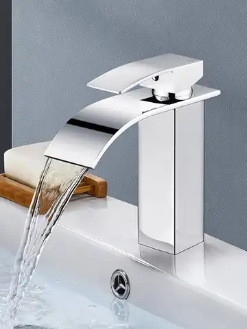 Lavabo a cascata Rubinetto alto e basso in acciaio inossidabile Nero Lavabo per WC caldo e freddo Bagno Casa